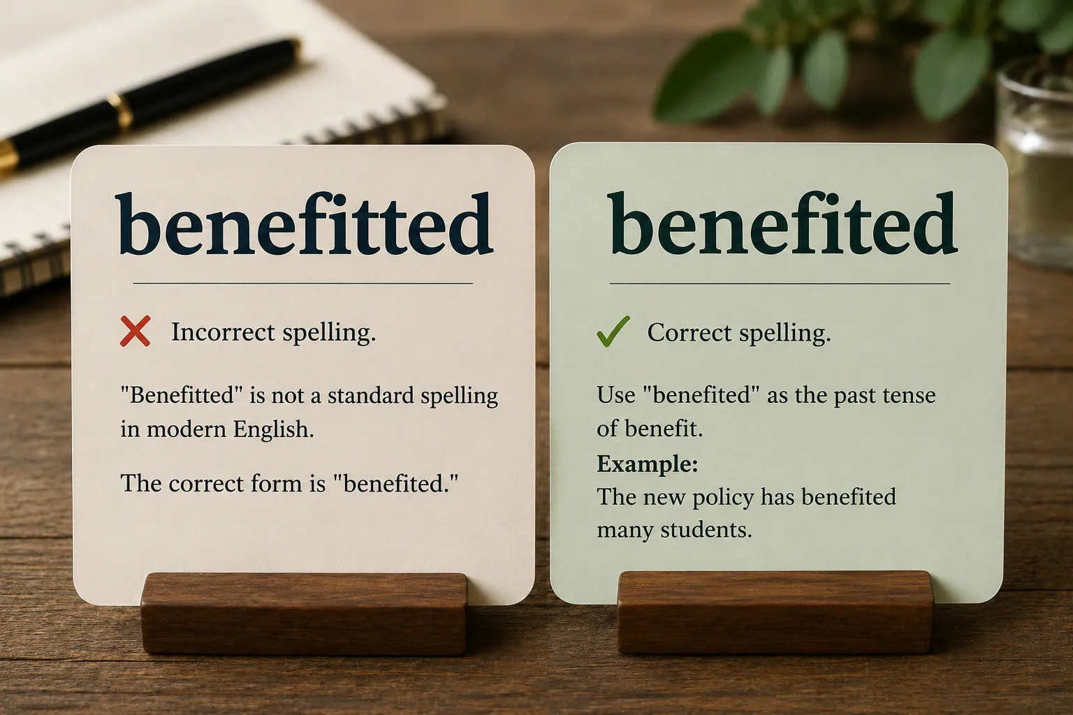benefitted or benefited