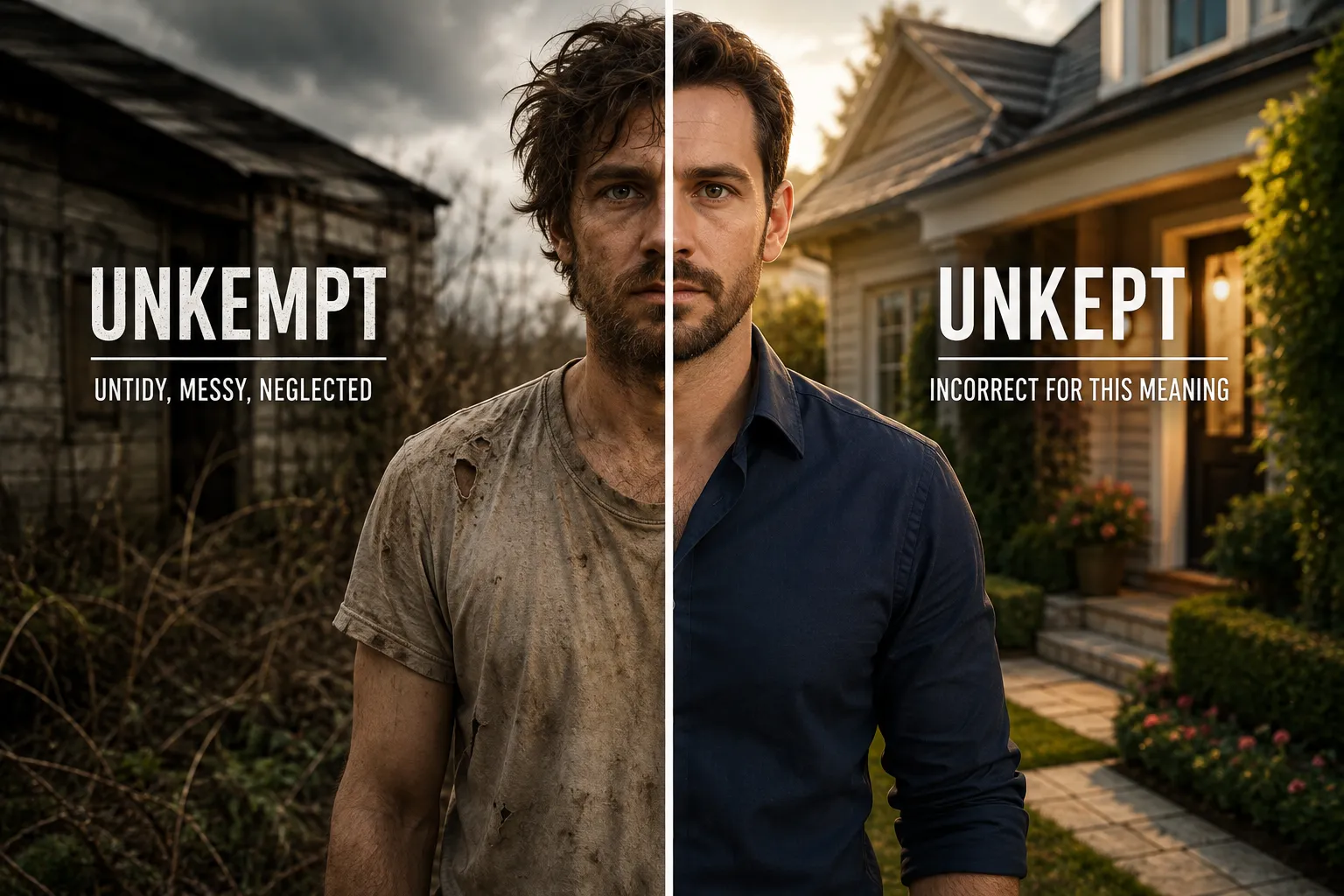 unkempt or unkept