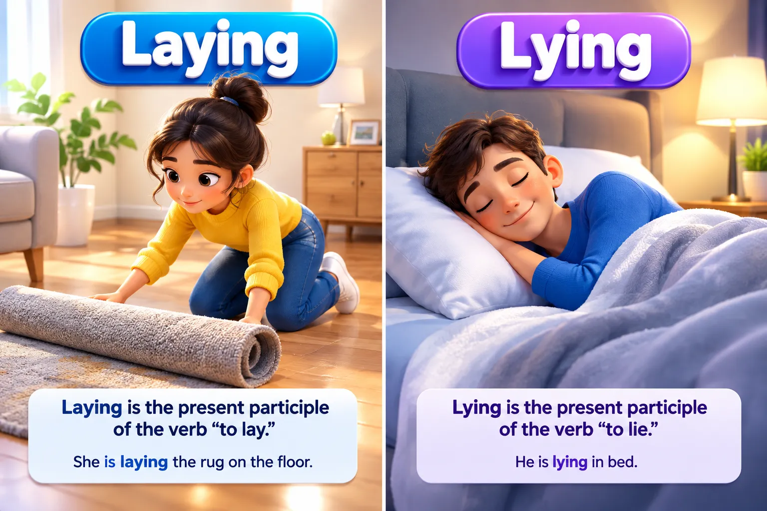 laying or lying